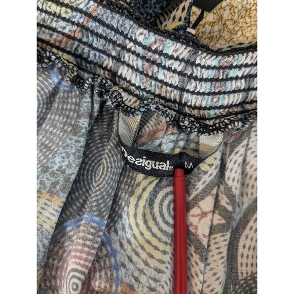 Desigual Melina Off Shoulder Peasant Boho Festival Blouse Sz Med Medallion Flowy - Picture 4 of 11